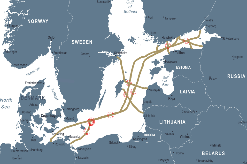 Baltic sea cable break map