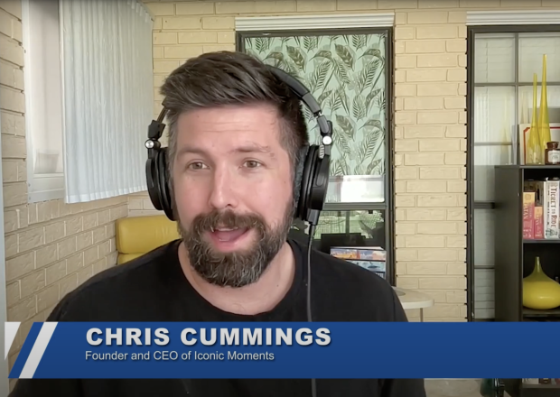 Chris Cummings talking during the podcast 