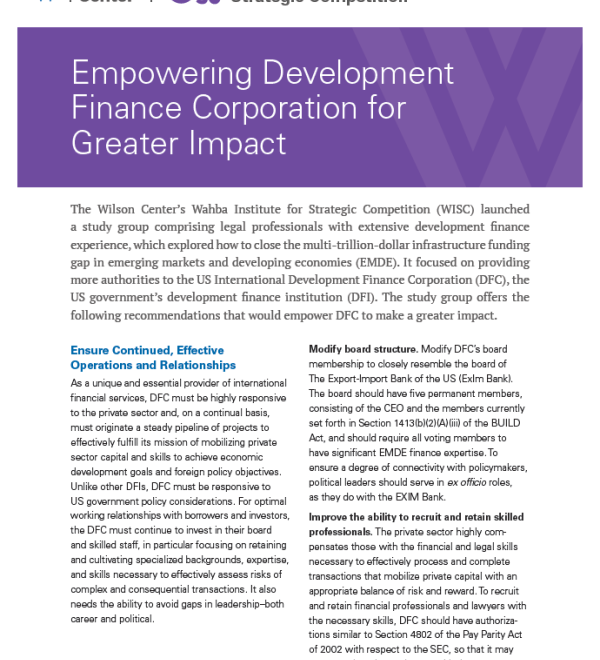 Publication: Empowering Development Finance Corporation for Greater Impact