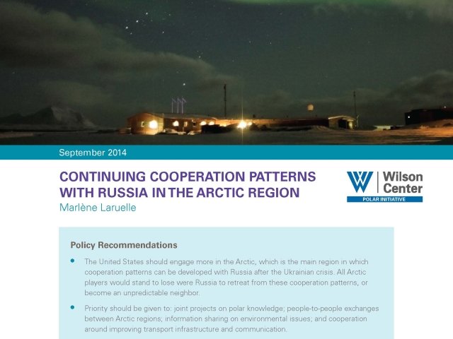 Continuing Cooperation Patterns with Russia in the Arctic Region
