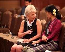 Jane Harman and Aung San Suu Kyi 