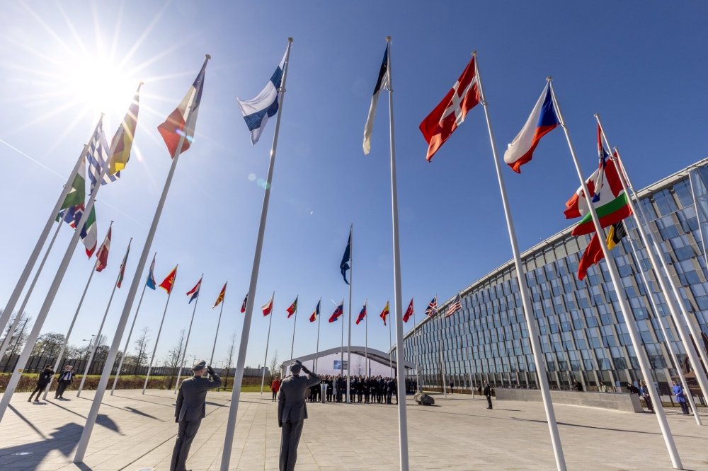 Finnish flag flies at NATO HQ