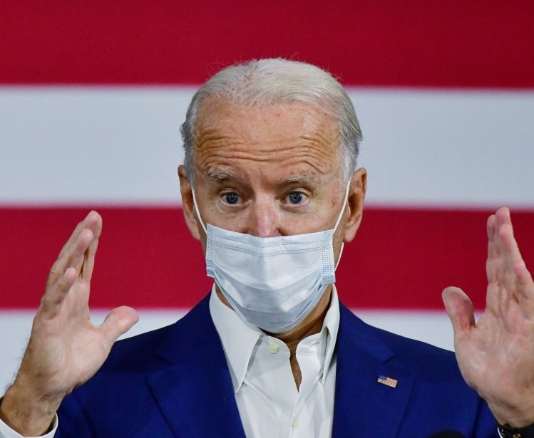 Democratic nominee Joe Biden made an abbreviated campaign visit to Grand Rapids, Michigan in September, wearing a mask.