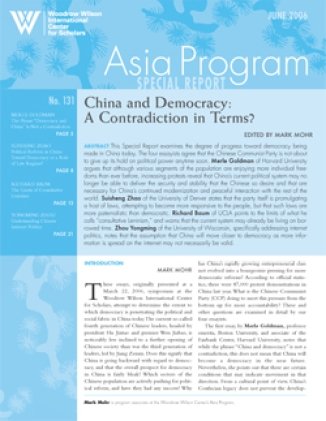 China and Democracy: A Contradiction in Terms?