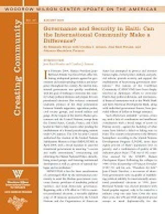 Governance and Security in Haiti: Can the International Community Make a Difference?