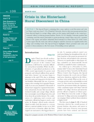 Crisis in the Hinterland: Rural Discontent in China