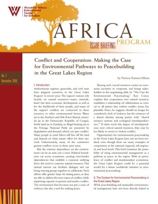 Conflict and Cooperation: Making the Case for Environmental Pathways to Peacebuilding in the Great Lakes Region
