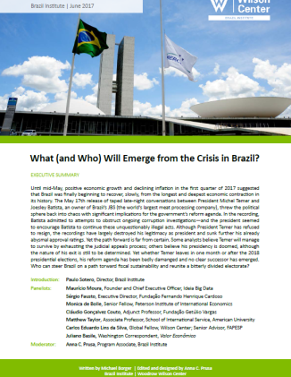 Event Summary: What (and Who) Will Emerge from the Crisis in Brazil?