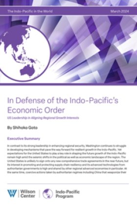 The cover of the report featuring the logo of the Indo-Pacific Program on a dynamic purple background