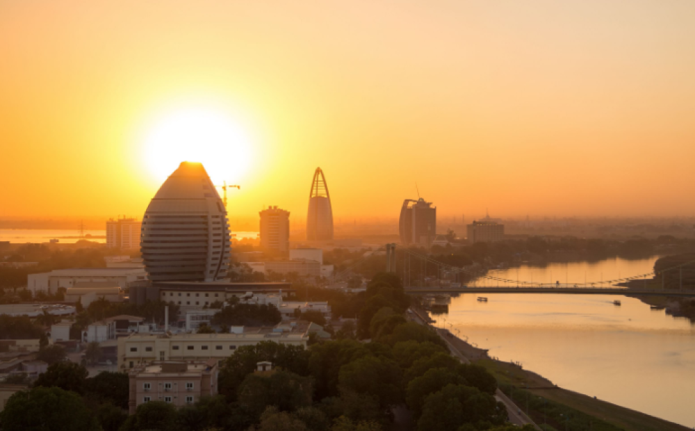 A sunset view of river Nile in Khartoum, Sudan