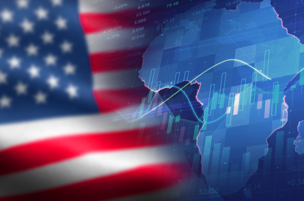 The American Flag and the growth rate of the stock market and the Africa economy