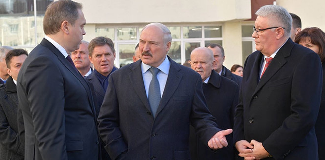 Belorussian President Alexander Lukashenko at a visit to the N.N. Alexandrov National Cancer Center in October 2019.