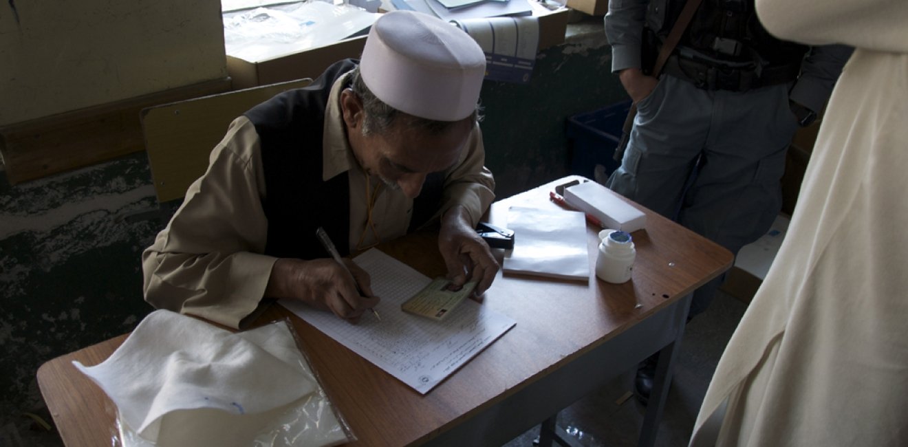 Afghan election worker, photo courtesy of USAID