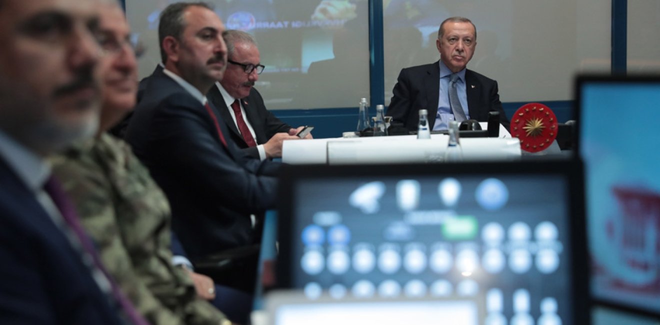 President Erdoğan of Turkey chairs the coordination meeting for Operation Peace Spring, September 2019. Source: tccb.gov.tr