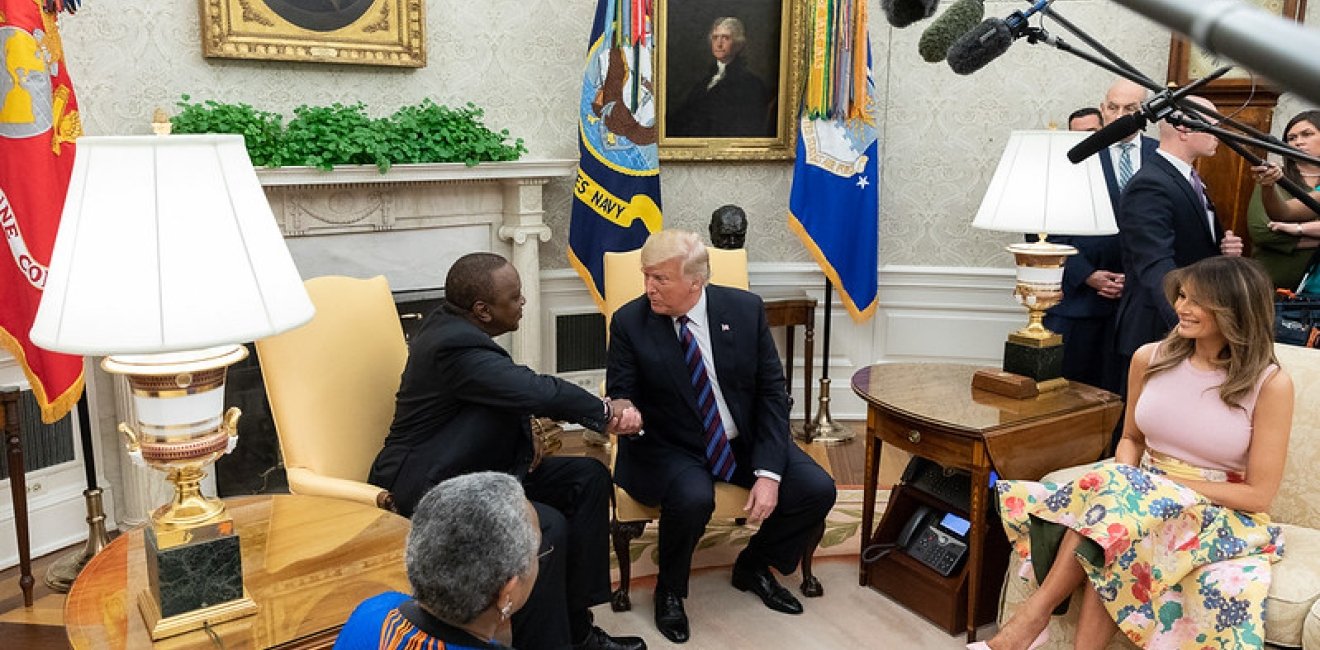 First Lady Melania Trump and Mrs. Kenyatta