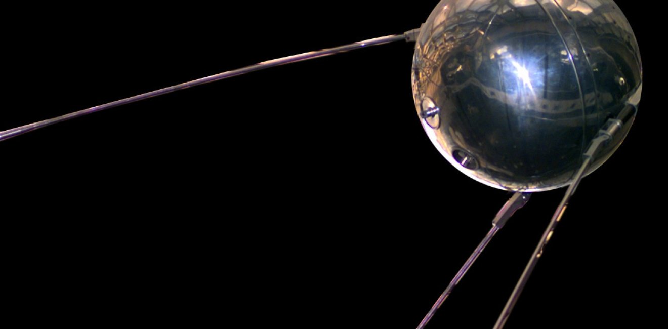 A mockup of the Sputnik 1 at the National Air and Space Museum.