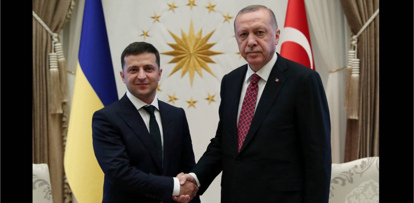 President Erdogan of Turkey and President Zelenskyy of Ukraine at a meeting in Ankara. Source: Directorate of Communications, Presidency of the Republic of Turkey.