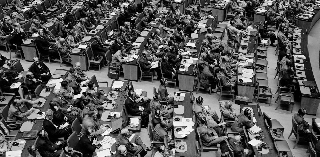 Andrei Vyshinsky speaks at the United Nations General Assembly, September 18, 1947.