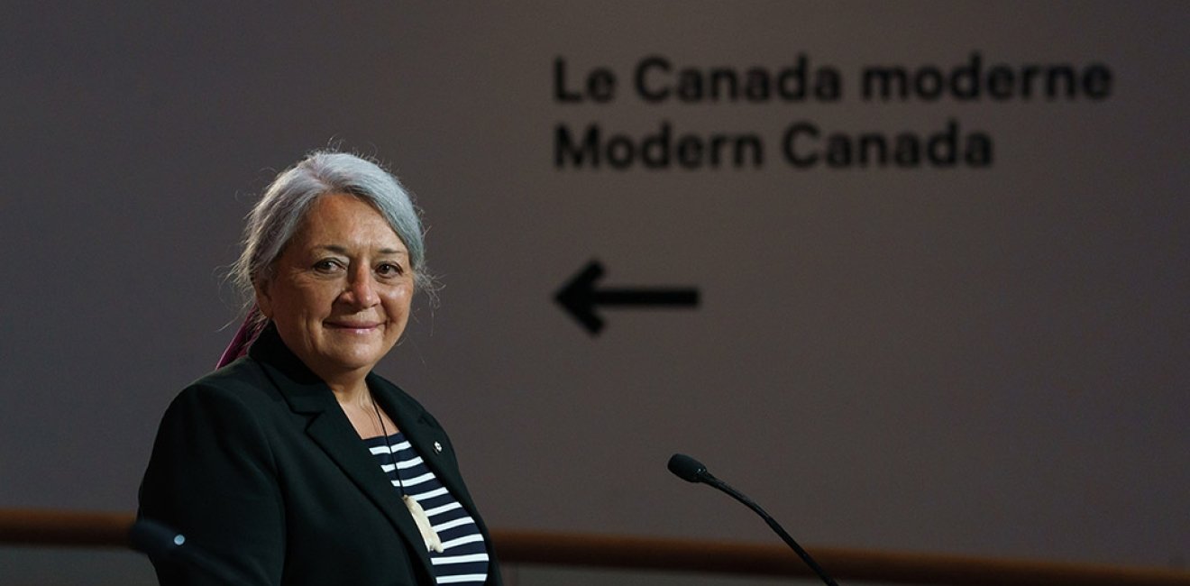 Mary Simon, the new governor general of Canada, at the announcement event for her nomination.