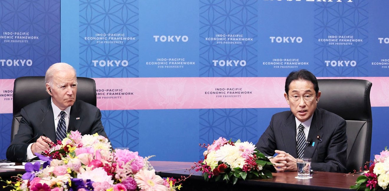 President Biden, Prime MInister Kishida, and Prime Minister Modi at the IPEF Meeting