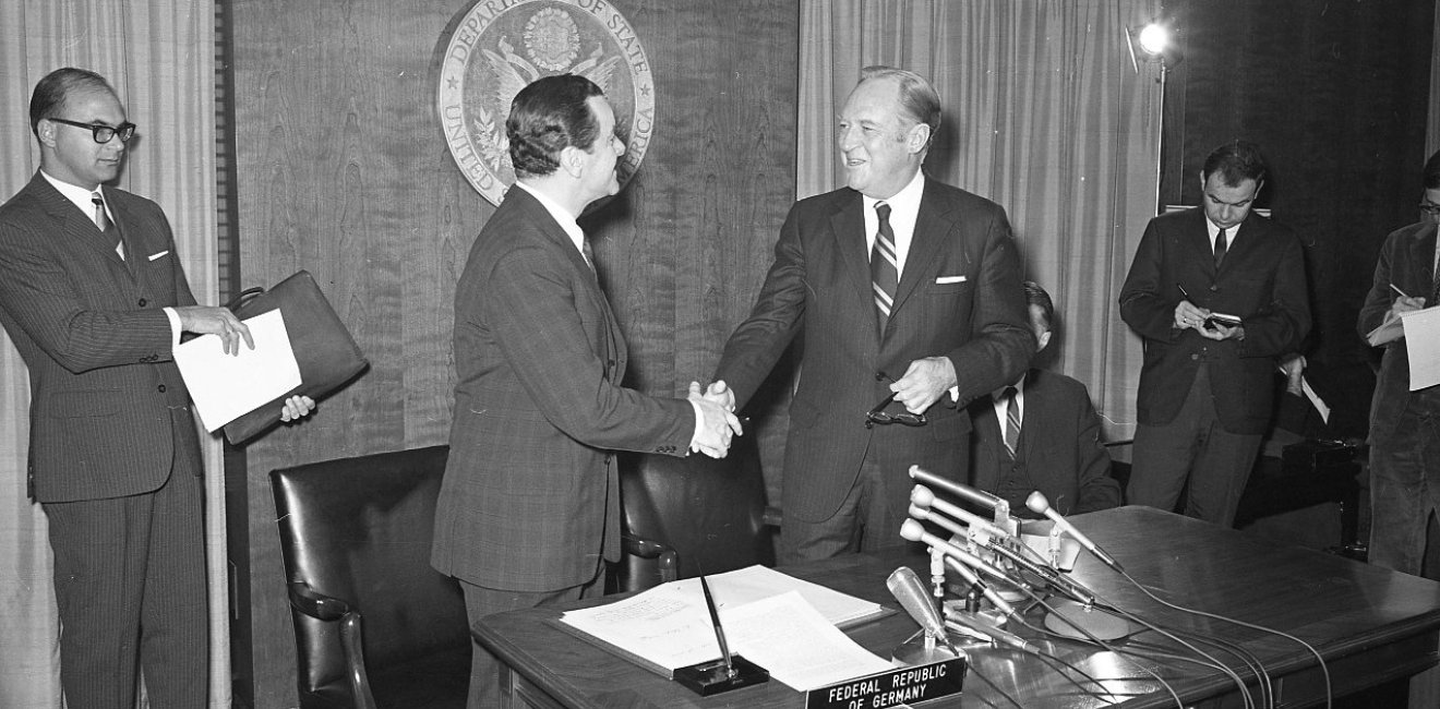 Photogrpah Taken During the Signing of the Non-Proliferation Treaty between the United States and Germany