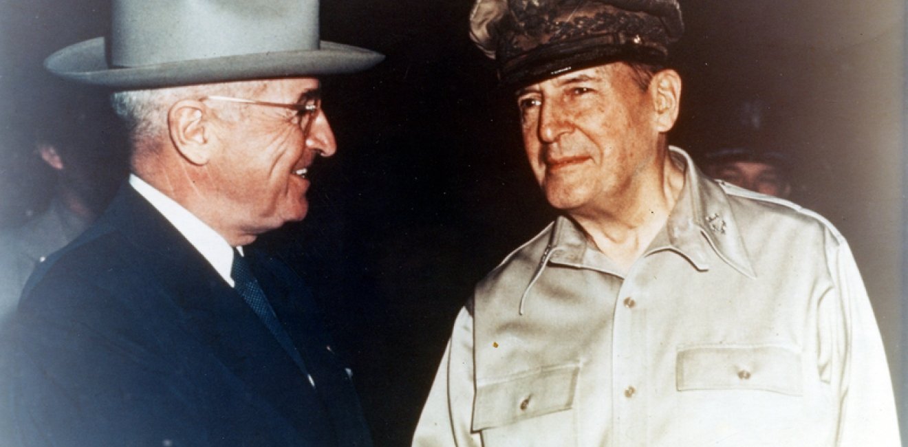 Truman and MacArthur, Wake Island, October 14, 1950