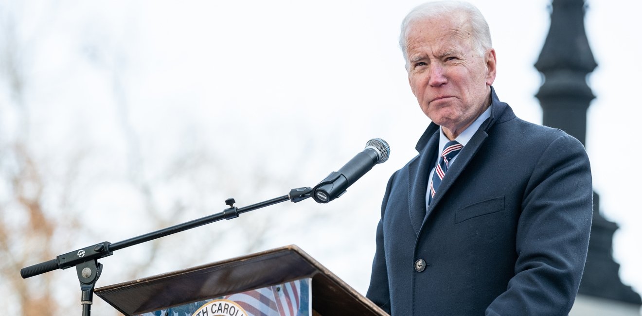 Joseph Biden speaking at a podium