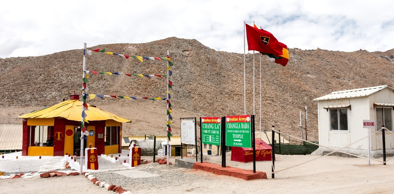 An Indian Army base at Chang La pass in Ladakh, India.