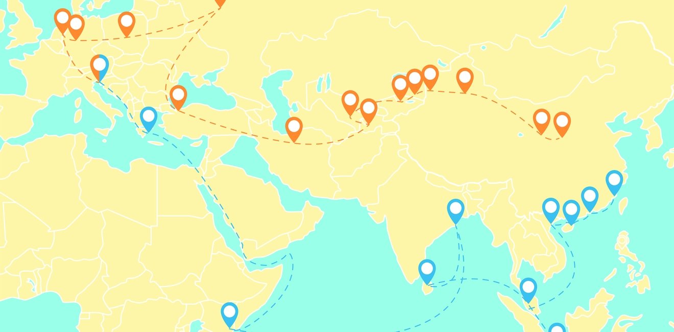 A map of the Belt and Road Initiative