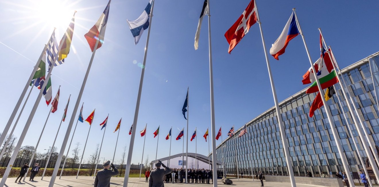 Finnish flag flies at NATO HQ