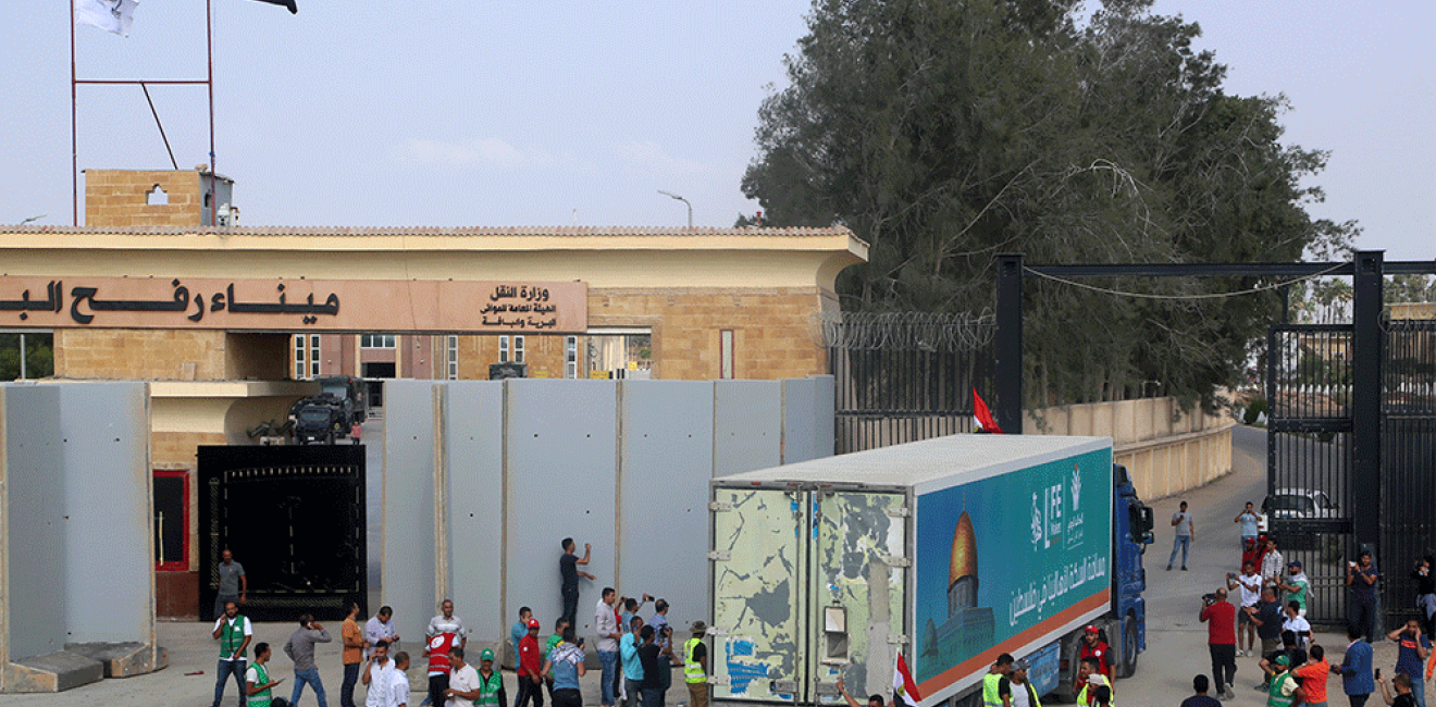 Humanitarian Truck Crossing the Rafah Border