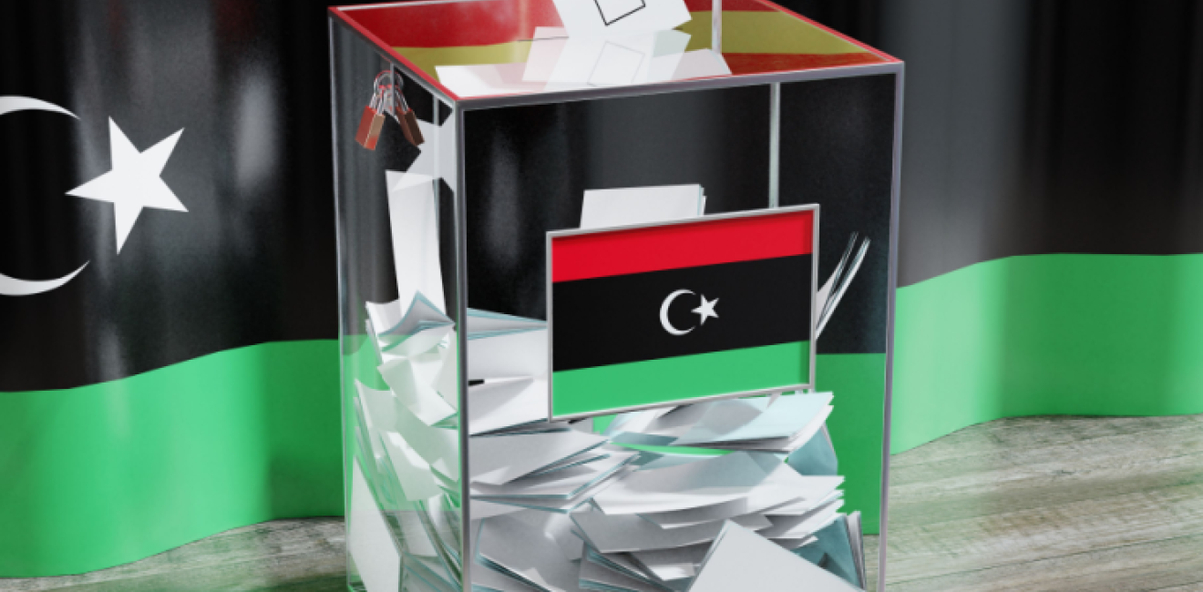 Libya - ballot box - voting, election concept - 3D illustration