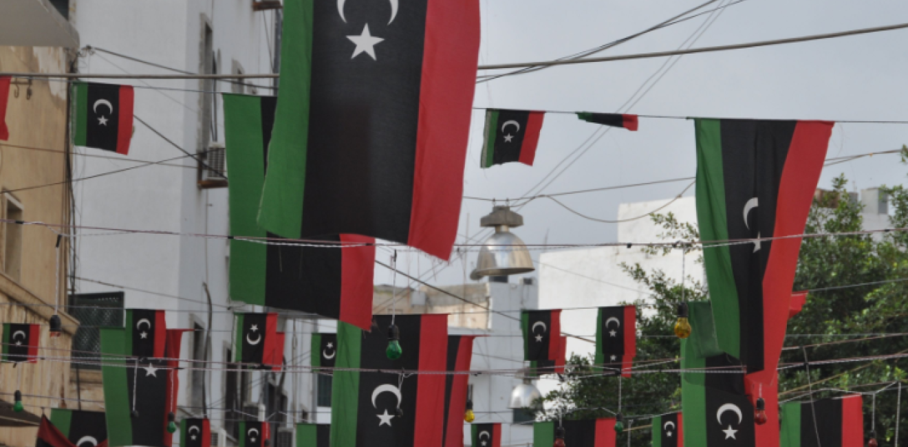 Libyans celebrate the liberation from the Qaddafi regime in the streets of Tripoli on November 5, 2011 in Tripoli