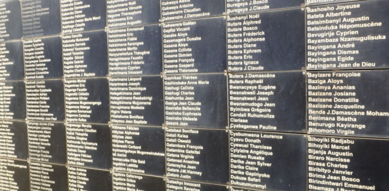  Names of victims at mass graves in National Memorial to the victims of Genocide in Kigali, Rwanda.