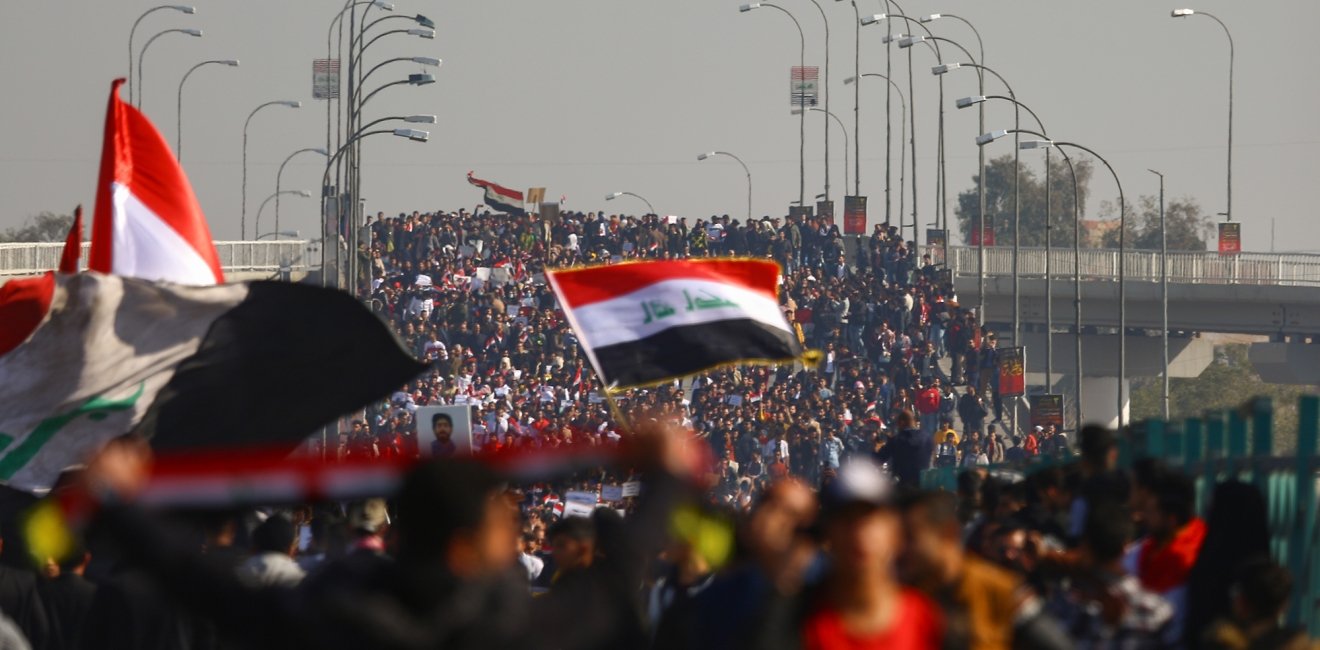 Students protesting in Iraq