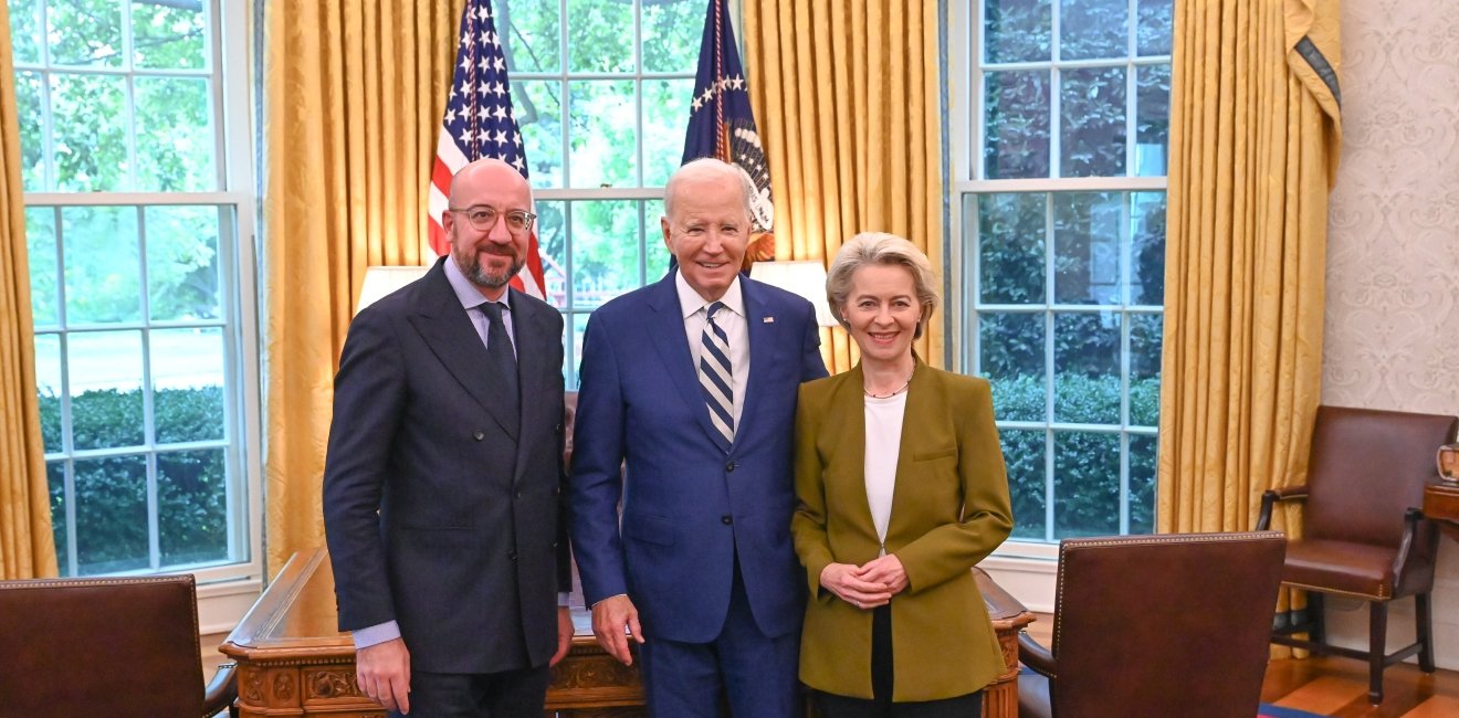 European Council President Charles Michel, US President Joe Biden and European Commission President Ursula von der Leyen