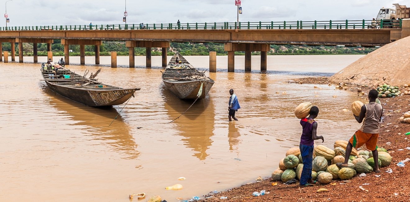 Niger River in Niamy, Niger. 