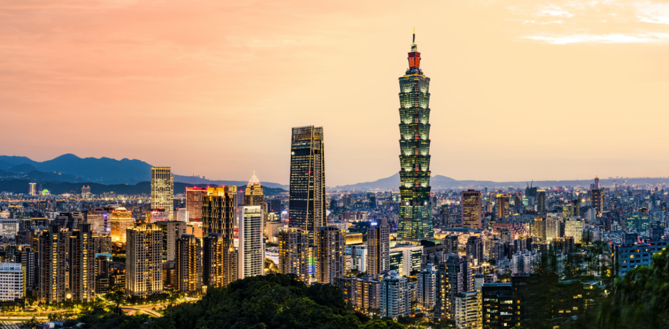 Skyline of Taipei during sunset