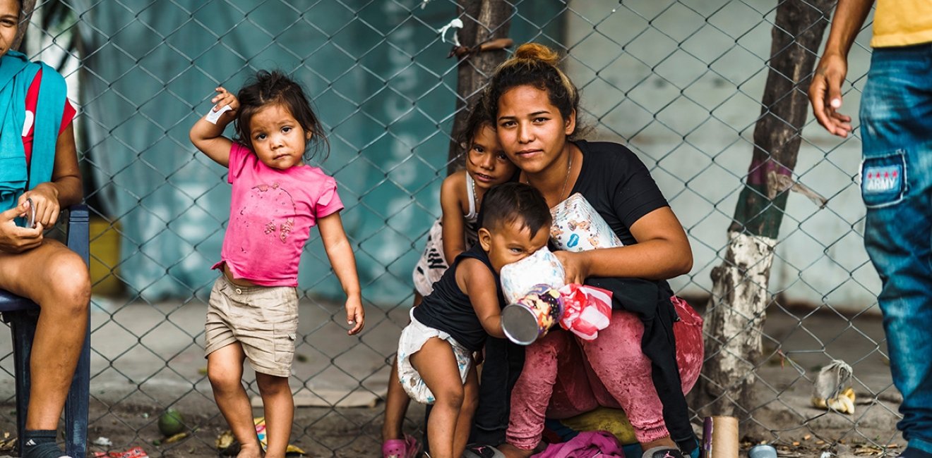 Women and children fleeing Venezuela.