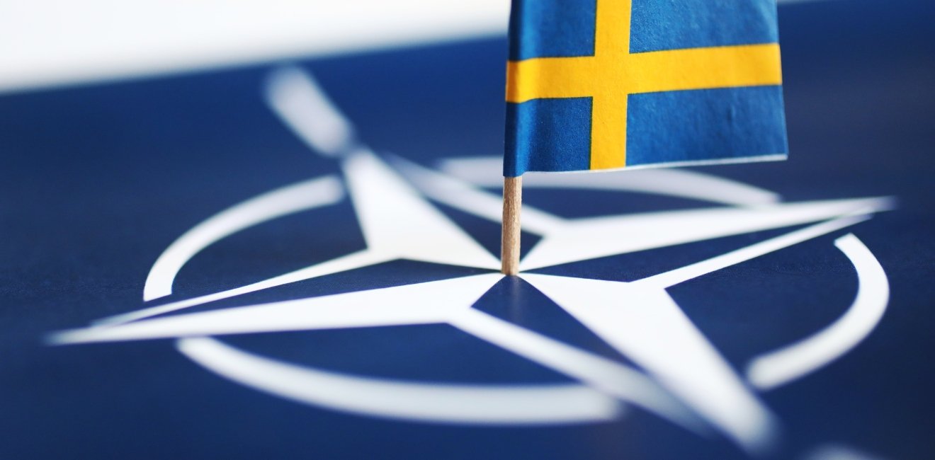 Swedish flag and NATO flag