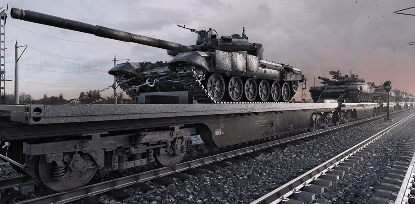 Tanks on a railroad track