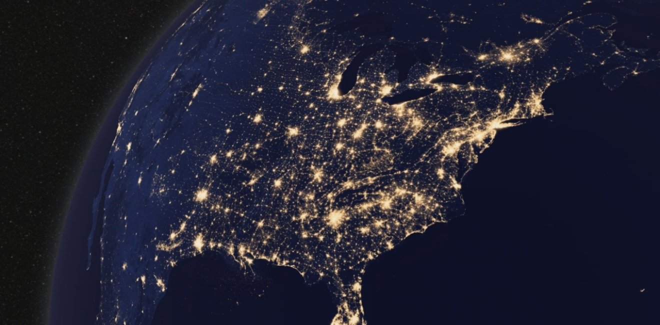 A view of the United States from space.