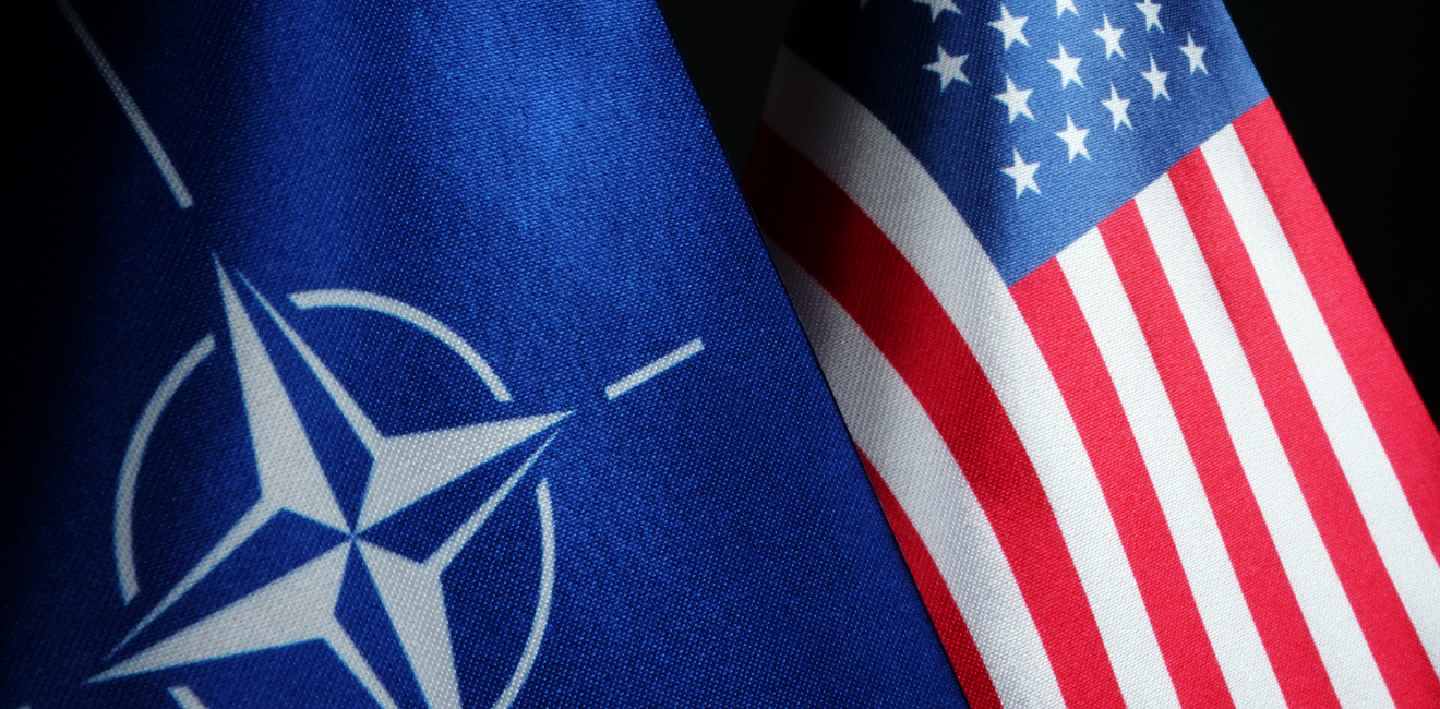 image US and NATO flags