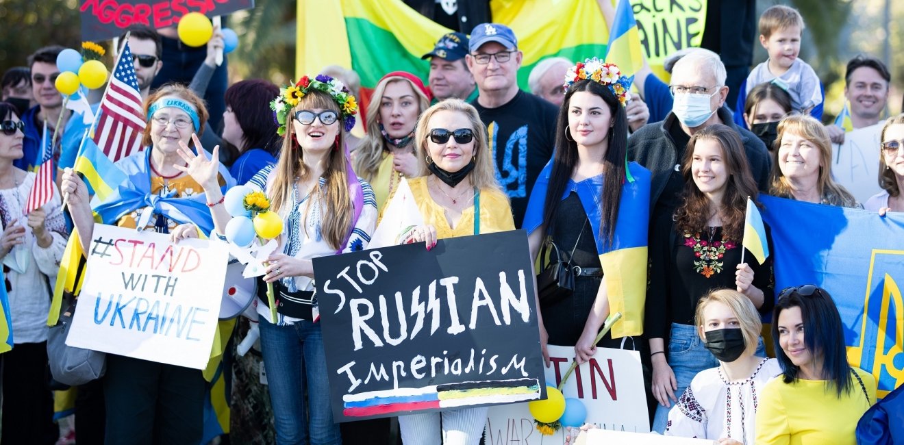 Pro-Ukraine protest in LA