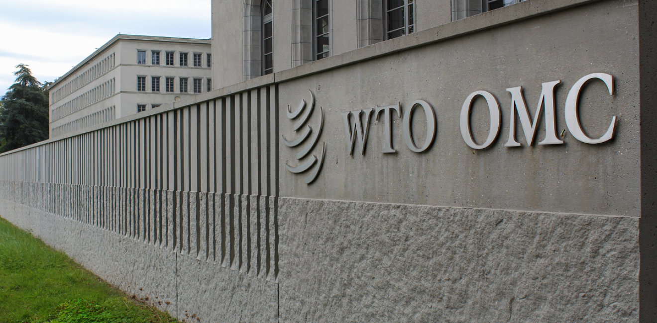 World Trade Organization, WTO or OMC, in Geneva, Switzerland.