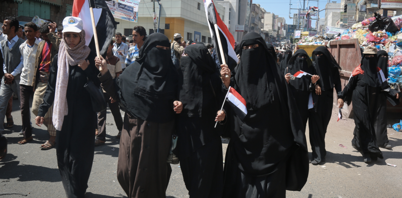 women protesting Yemen