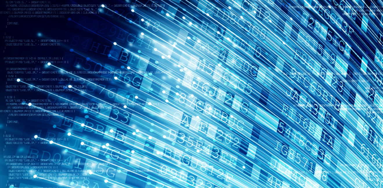 Internet data transmission via fiber optics concept