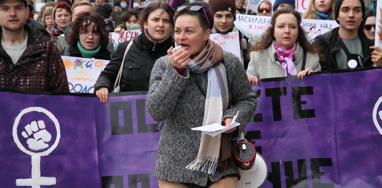 Image: March of Women's Solidarity Against Violence in Kharkiv, Ukraine