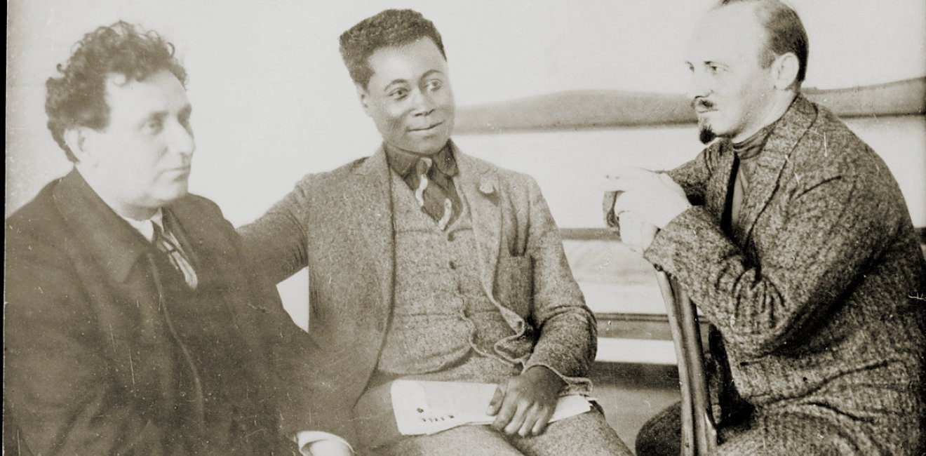 Grigory Zinoviev, Nikolai Bukharin and Claude McKay in 1923