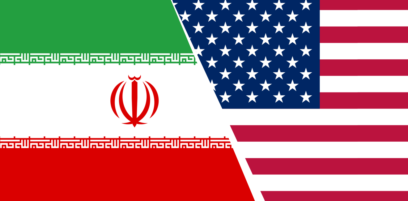 US-Iran flags